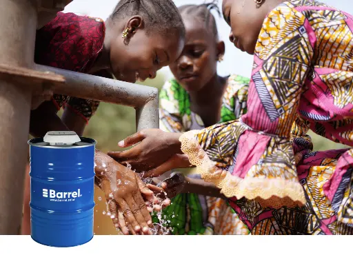 title="Barrel solar energy system enabling clean water access in rural areas" alt="Barrel solar energy system supporting clean water access for children in rural communities"