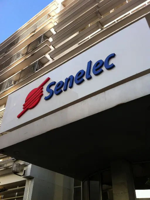alt="Senelec building in Senegal, the national electricity company"