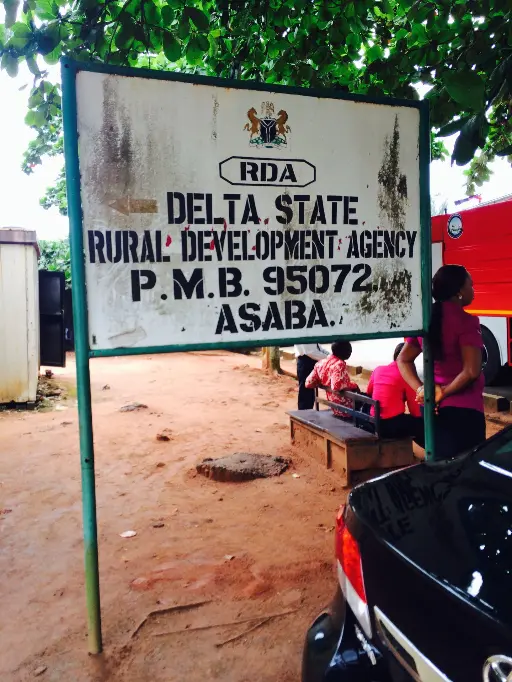 alt="Signboard of Delta State Rural Development Agency in Asaba, Nigeria"